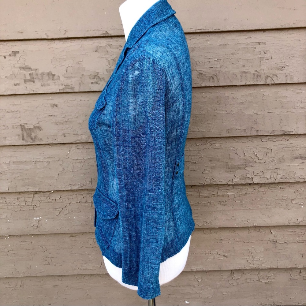 Elie Tahari linen blend sheer jacket! - Picture 3 of 9